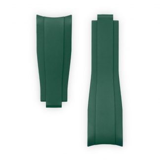 Everest Curved End Rubber Strap For Rolex Sports Models Deployant Green