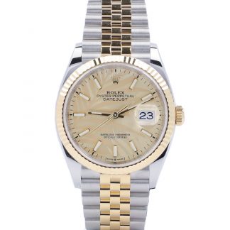 Rolex Datejust 36 126233 Champagne Palm Motif Dial New 2021