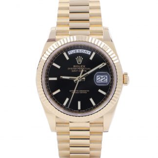 Rolex Day-Date Yellow Gold Black Dial 228238 Fullset 2018