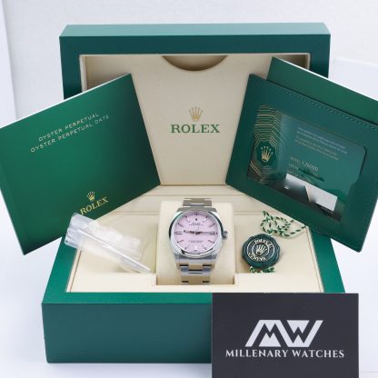 Rolex Oyster Perpetual 126000 Candy Pink Box & Papers 2020